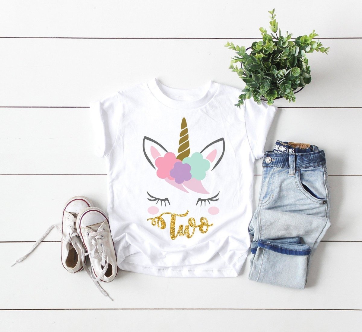 Personalized Unicorn Birthday Girl Shirt - T-shirt