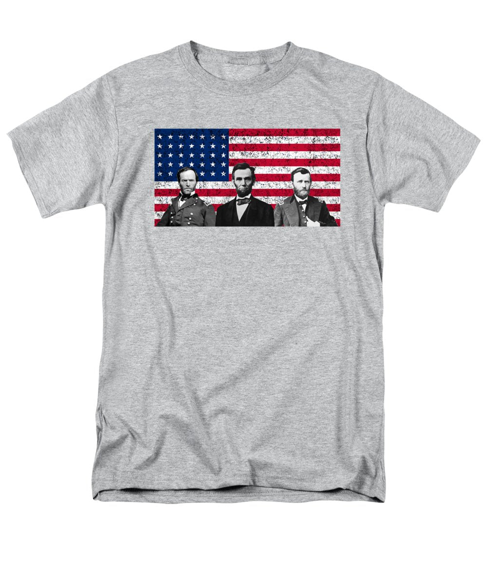 Sherman - Lincoln - Grant - US Flag - Men's T-Shirt (Regular Fit) – The ...