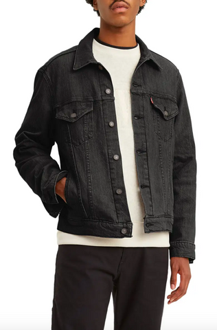 black denim trucker jacket