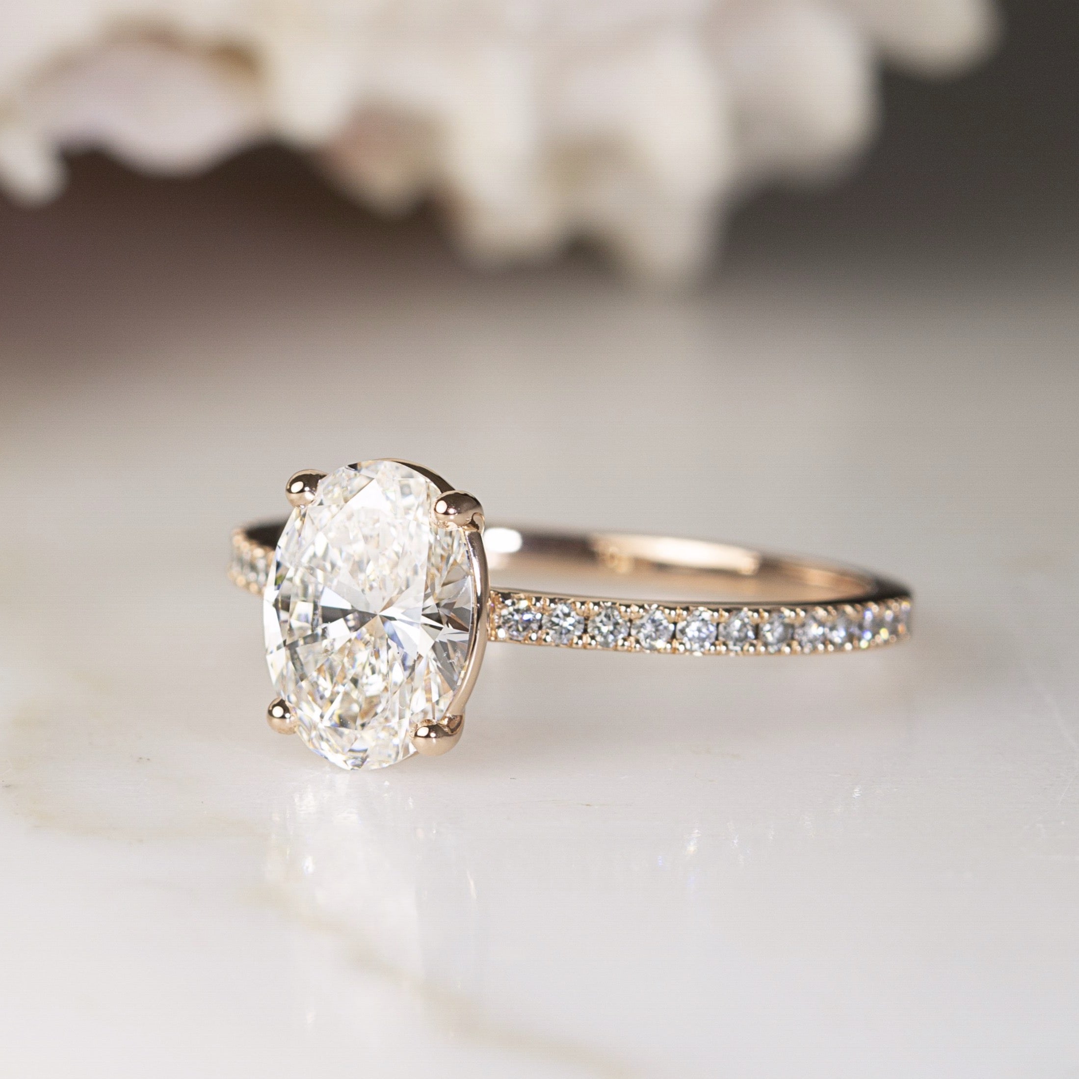 Oval Grace Engagement Ring in Rose Gold - BaxterMoerman