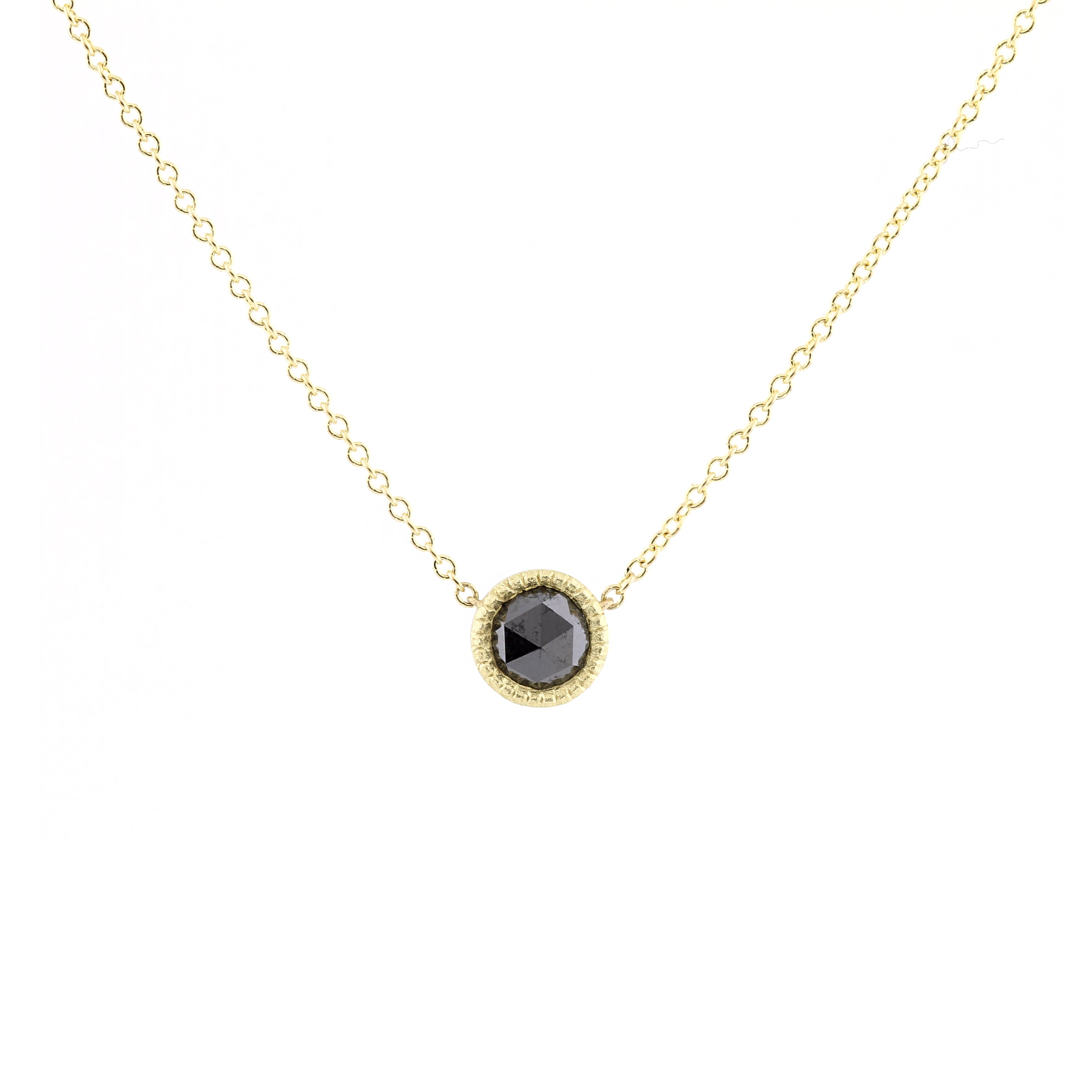 black diamond pendant yellow gold