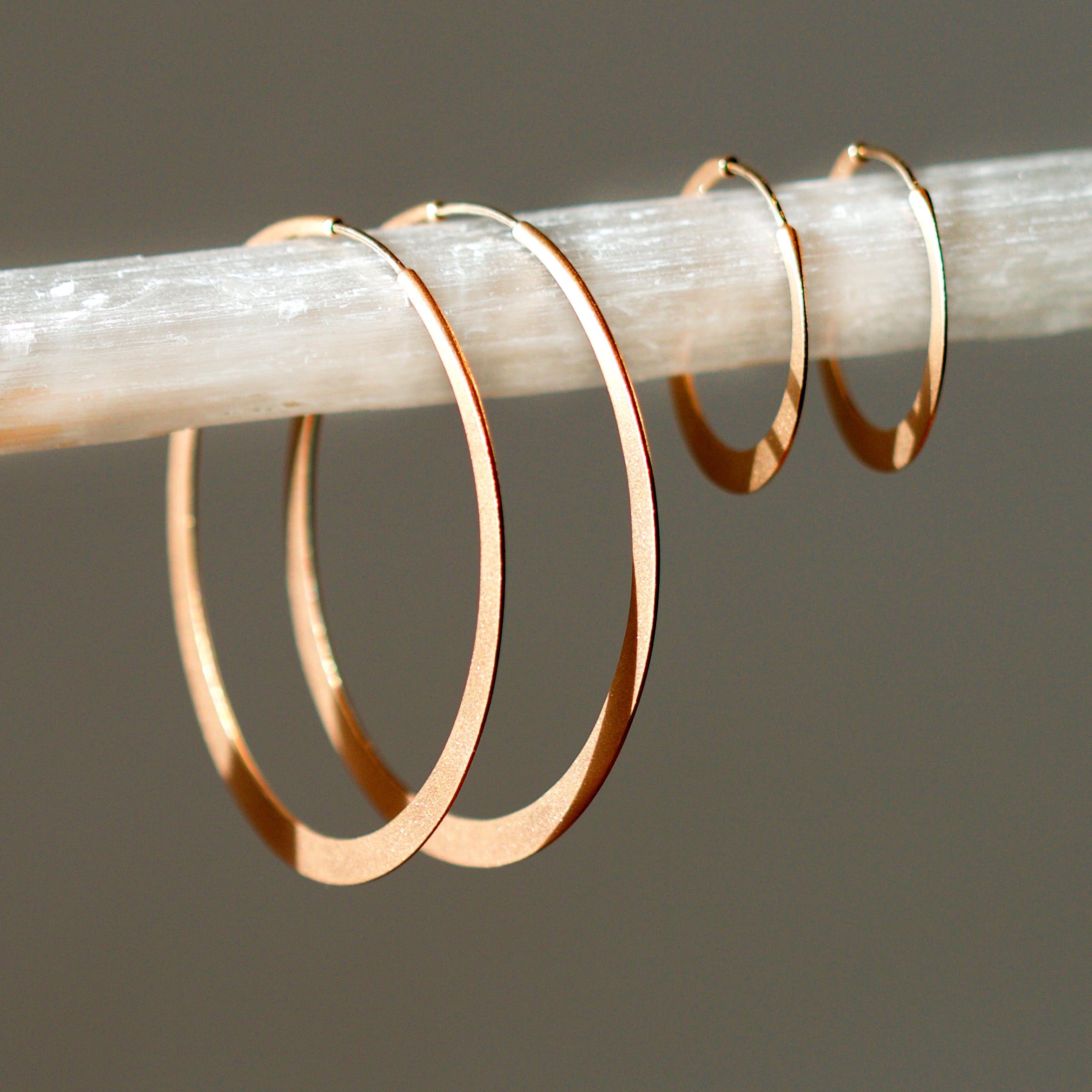 Endless Hoop Earrings in Polished Rose 