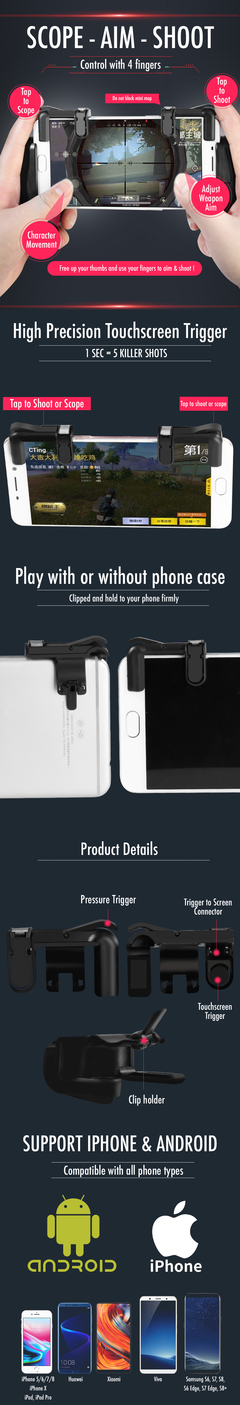 Mobile FPS Trigger Attachment