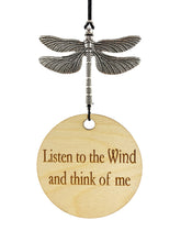 Sympathy Gift “Dragonfly Memorial Wind Chime" in Silver Large 28 inch with Option to Add Actual Signature by Weathered Raindrop