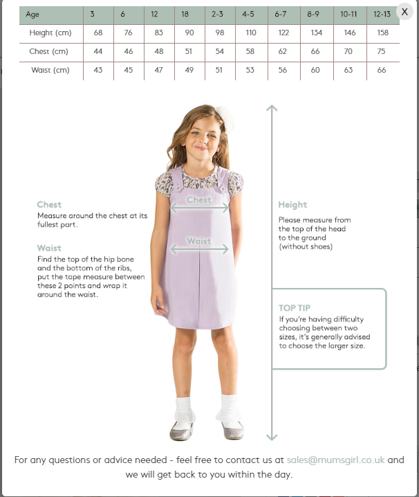 11 year girl dress size