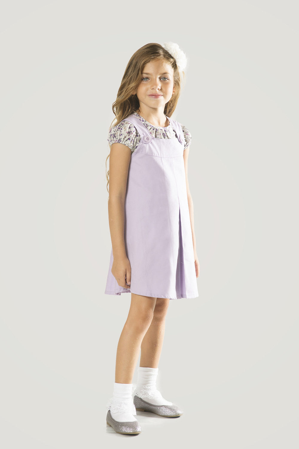 girls purple pinafore dress