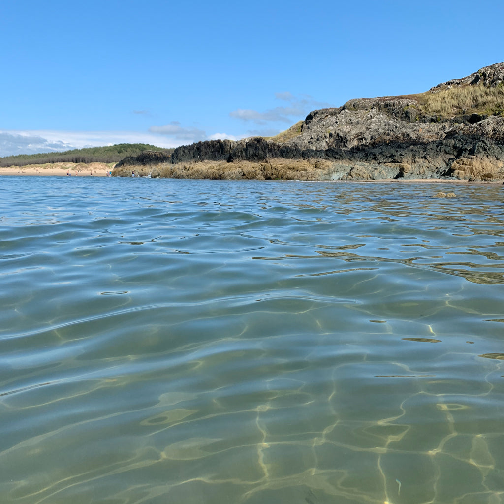 Wild Swimming at Ynys Llanddwyn, photography by Anglesey artist Janet Bell. 