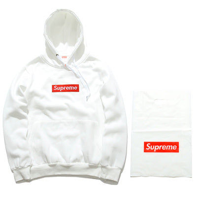 supreme white hoodie red box logo