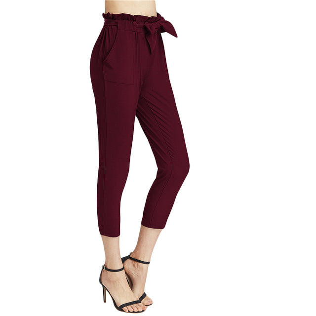 high waisted capri trousers