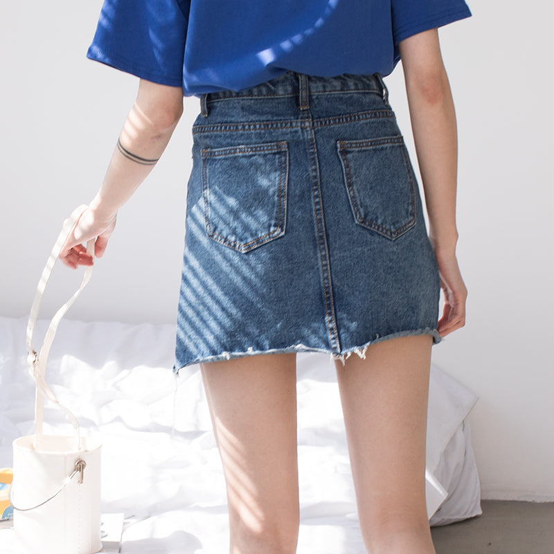 womens high waisted denim skirt