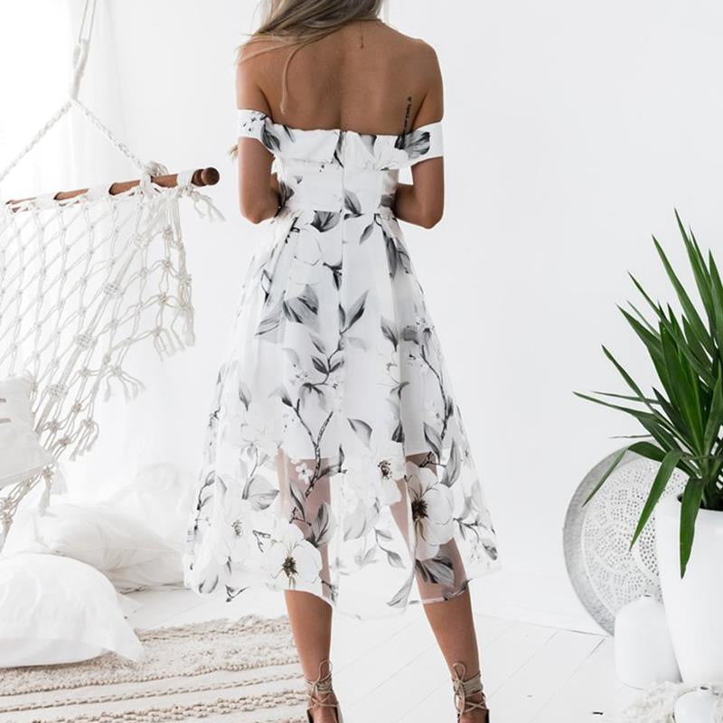 casual white off the shoulder dress