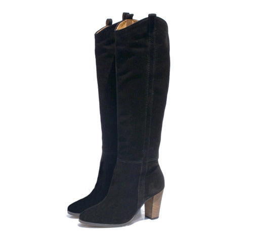 black suede boots womens knee high