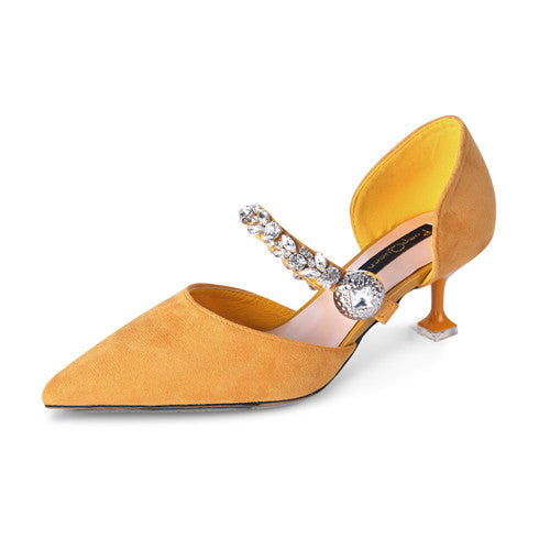 yellow mary jane heels