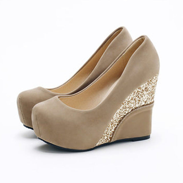 ladies slip on wedges