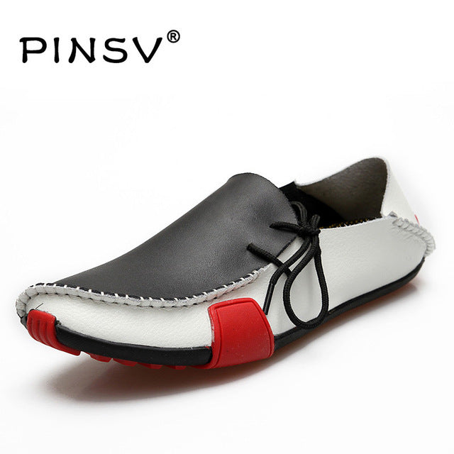 mens leather slip on shoes casual