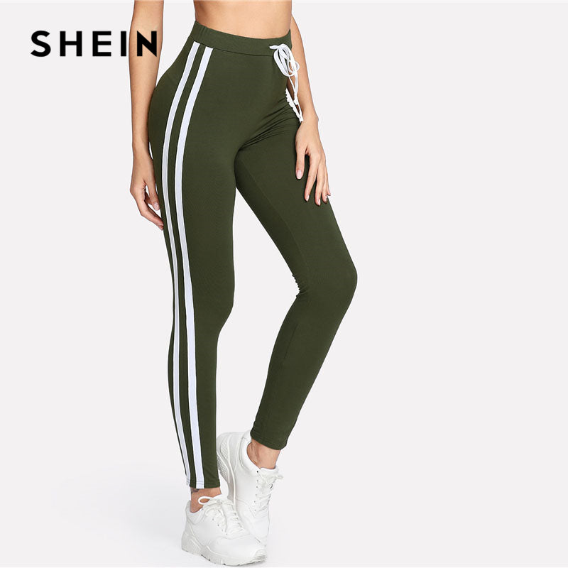 drawstring workout leggings