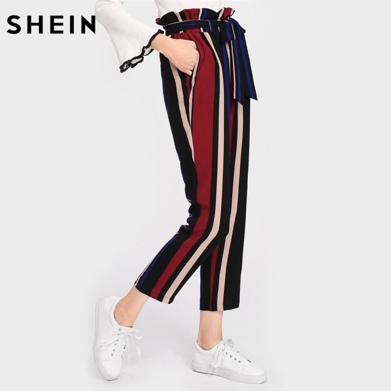 waist striped pants