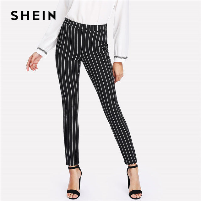 thin striped pants