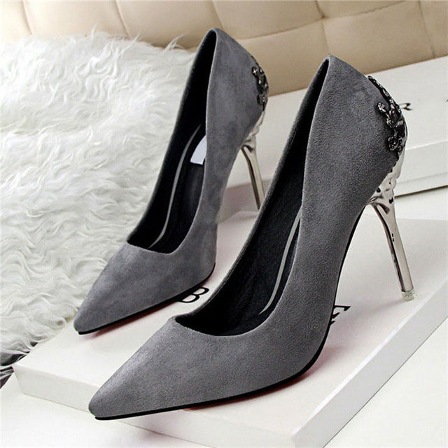 gray shoes heels