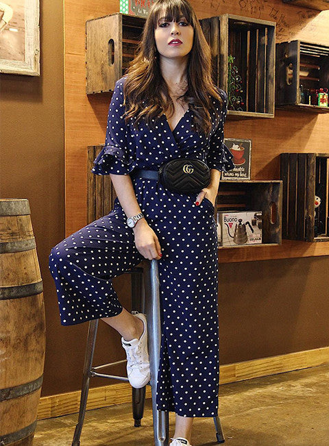 ladies polka dot jumpsuit