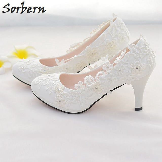 white lace shoe