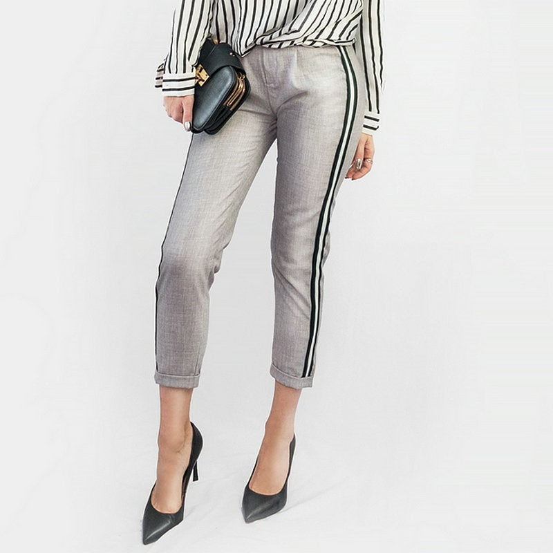 side stripe ladies trousers