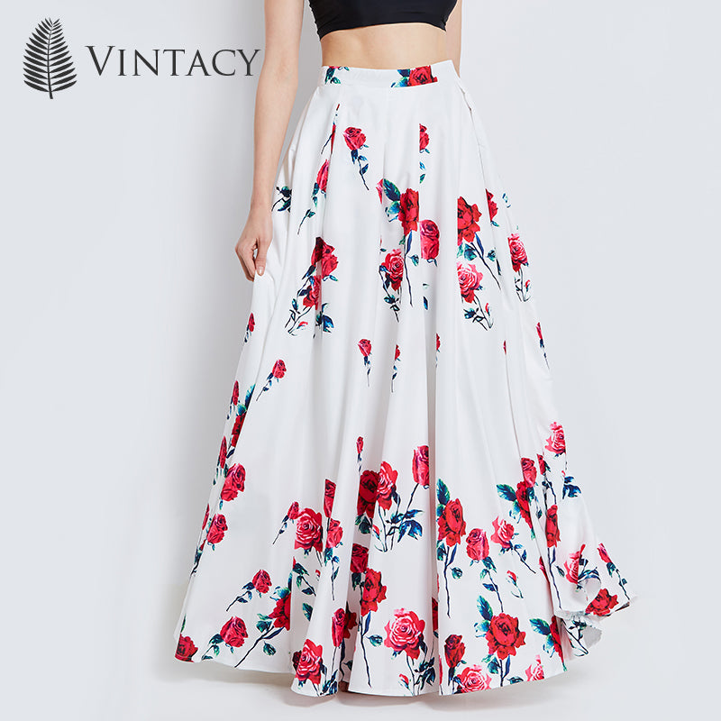 floor length floral skirt