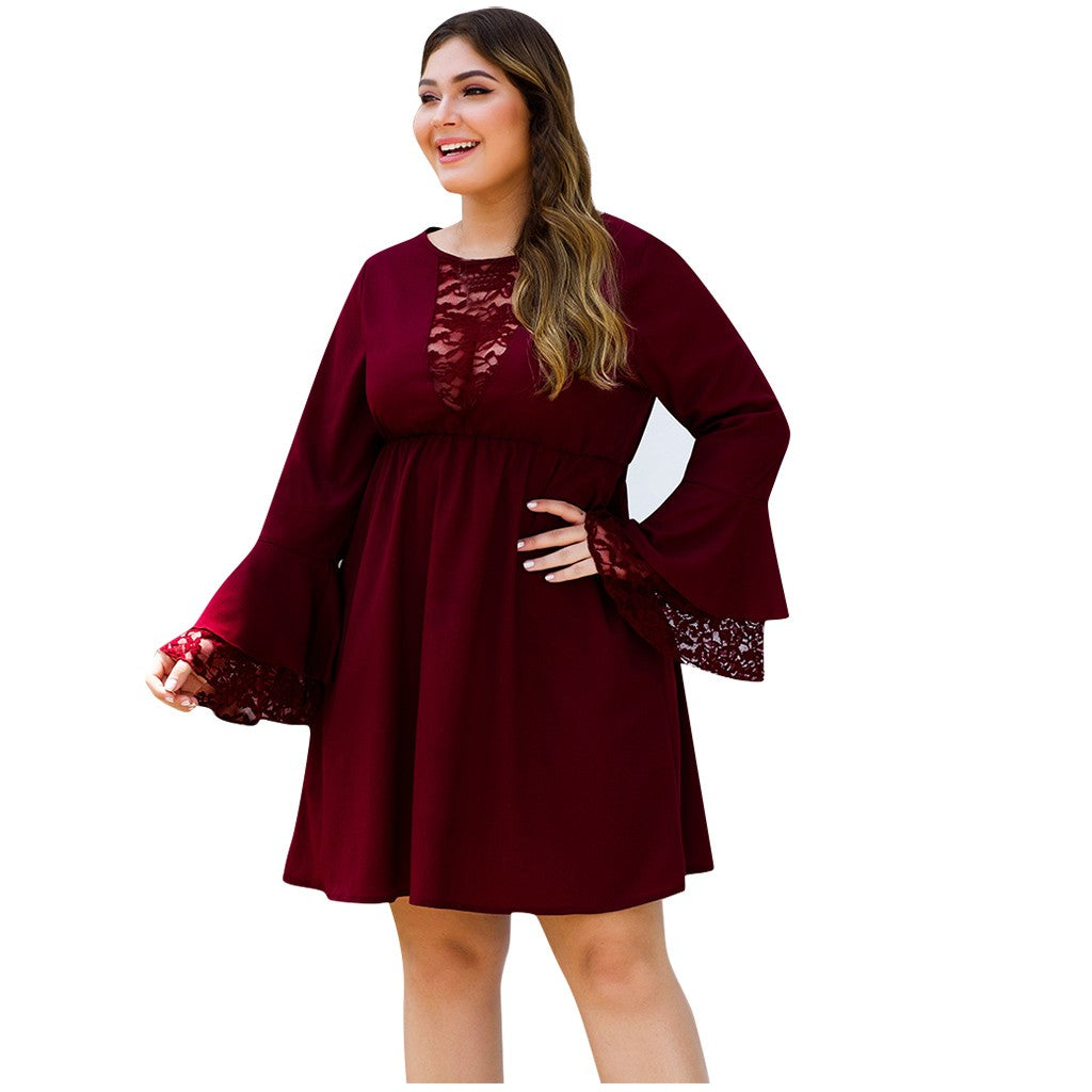 women's plus size burgundy dress