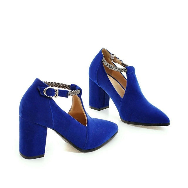 black and blue shoes heels