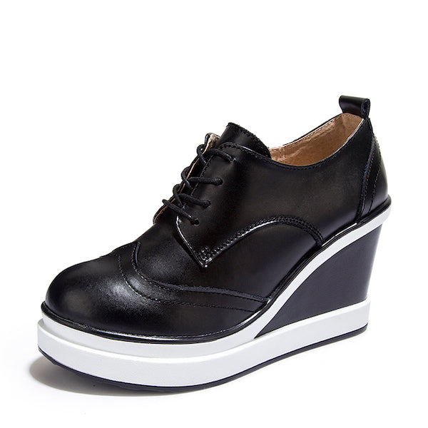 platform wedge oxford shoes