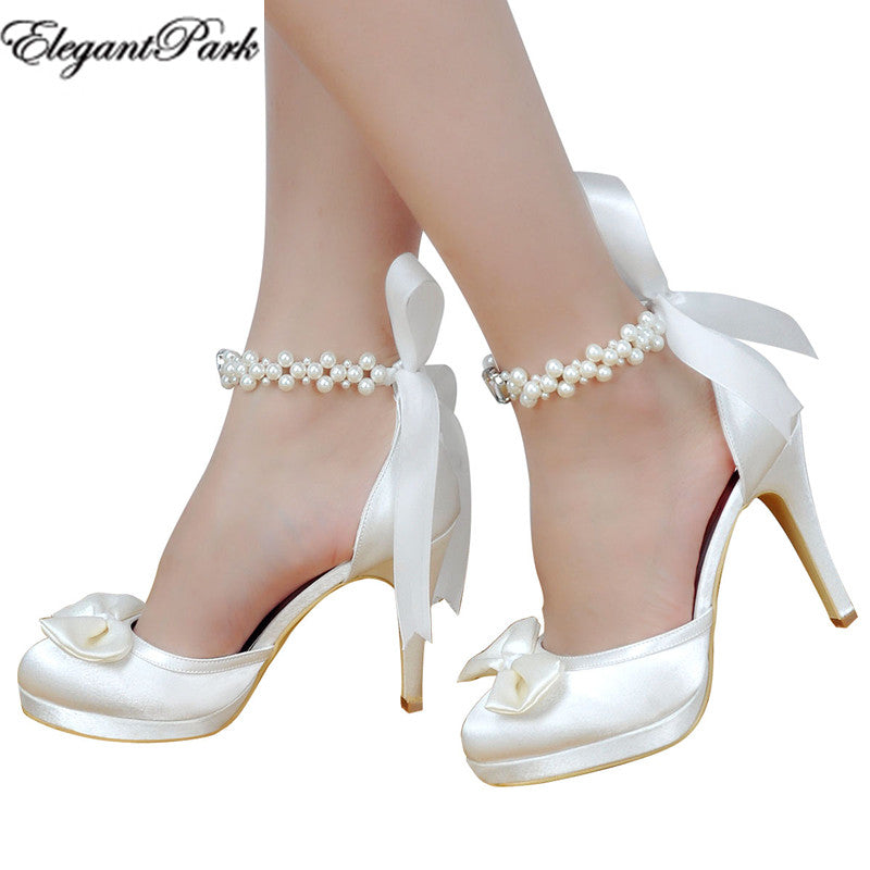 ivory round toe heels