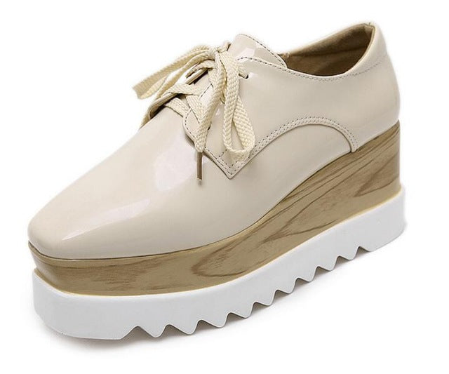 women's platform oxford lace up shoes