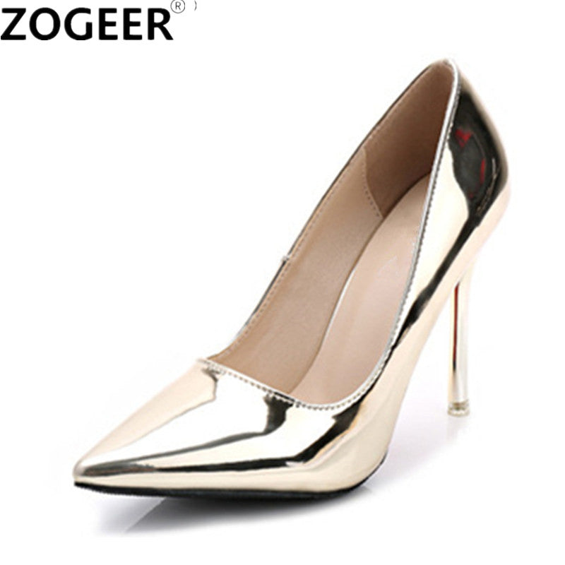 Spring Autumn Women Pumps Sexy Gold 