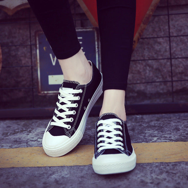 Women Canvas Shoes Low Breathable Solid 
