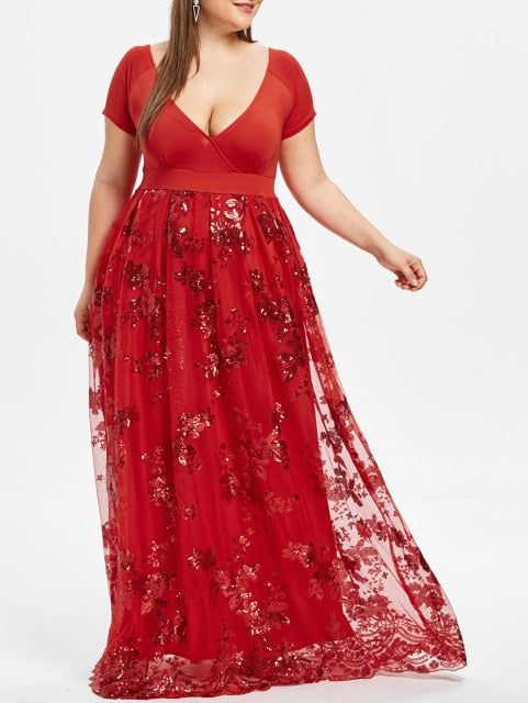 floral plus size long dresses