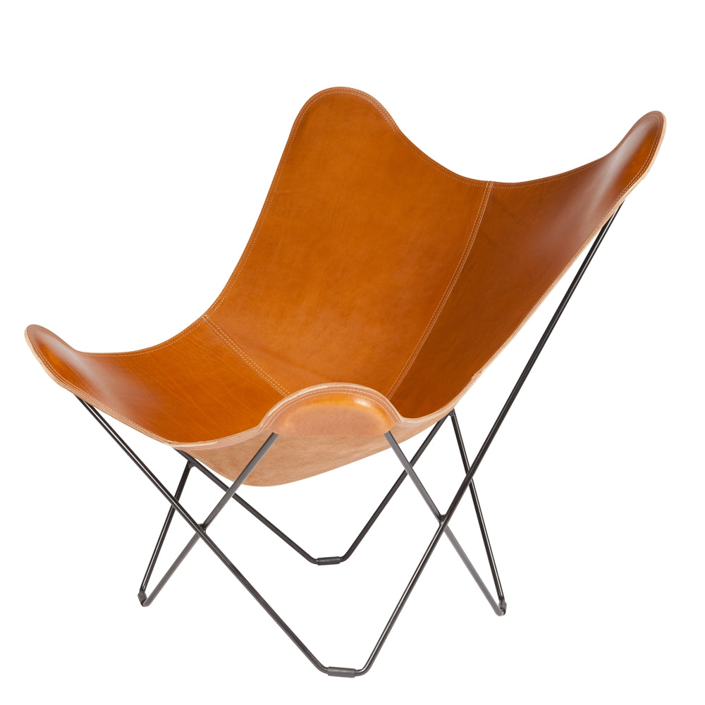 Cuero Design Pampa Mariposa Butterly Chair with Black Legs and Polo Leather