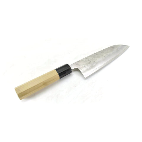 YuiSenri GINSAN /Silver 3 Stainless, Chef's Santoku, Nashiji Finish