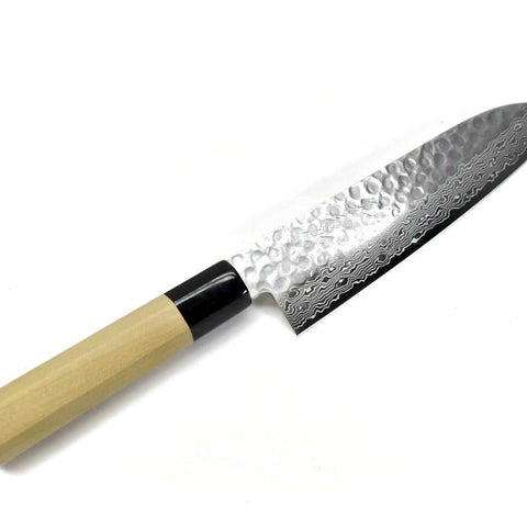 Yoshihiro VG-10 16 Layer Hammered Damascus Stainless Steel Santoku