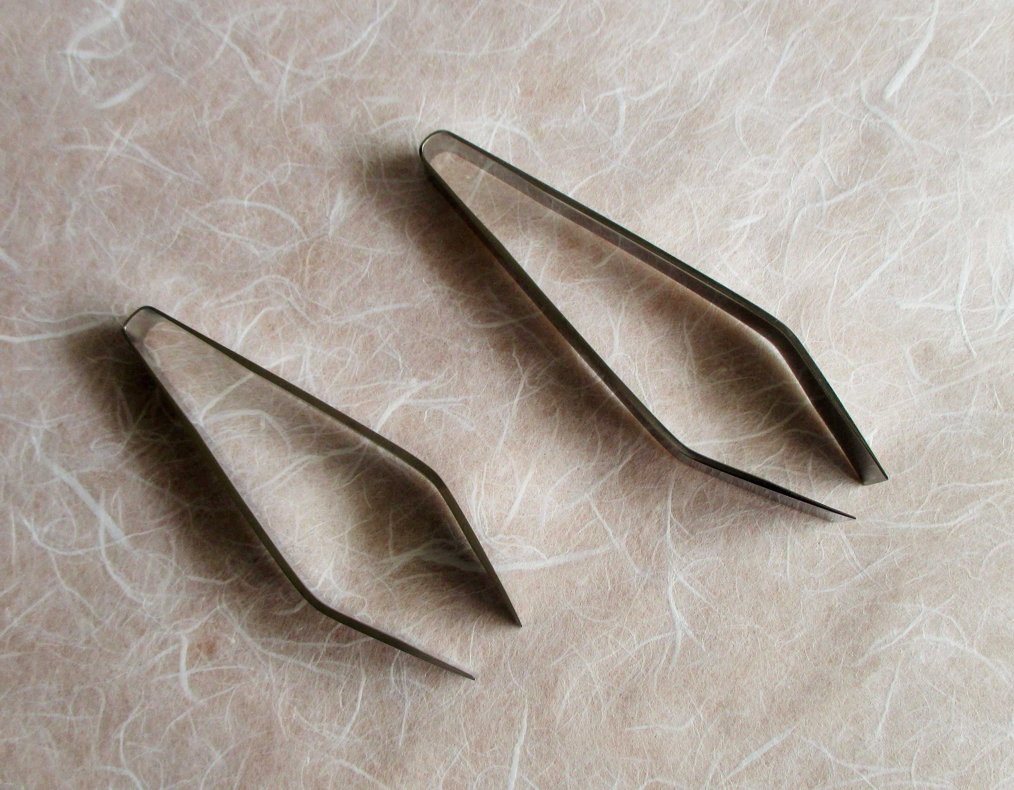 Crane Mark Stainless Fish Bone Tweezers /Bent type