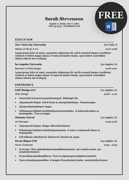 microsoft word resume template 2015