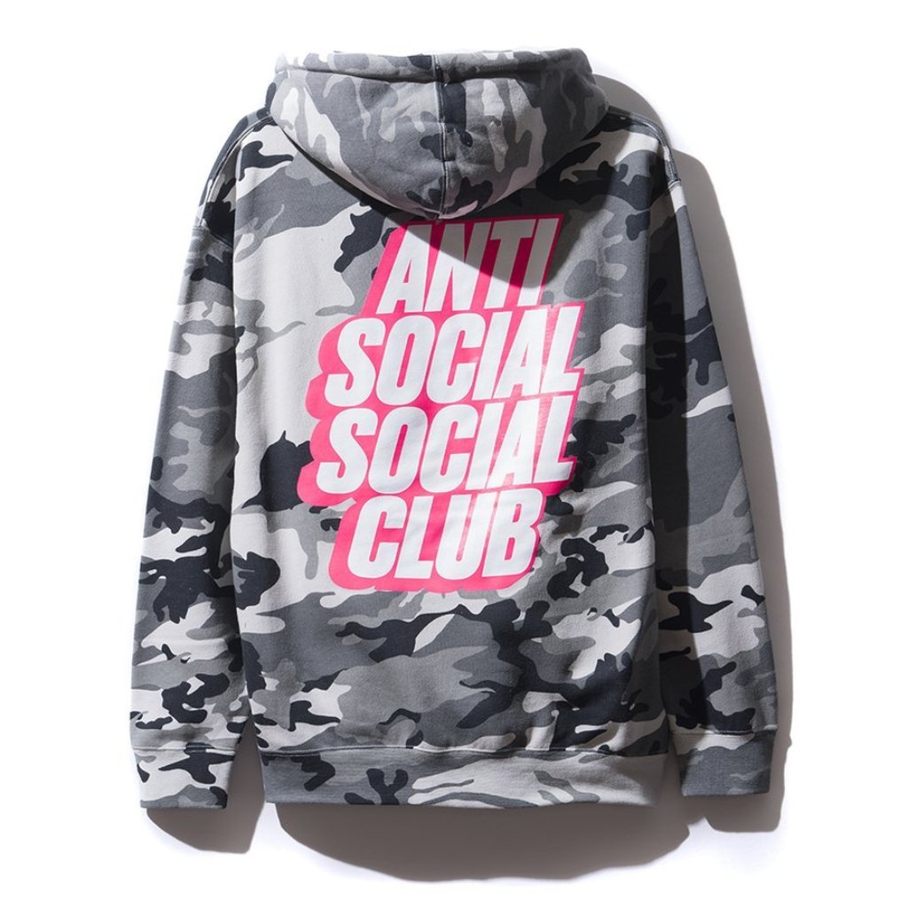anti social social club grey camo hoodie