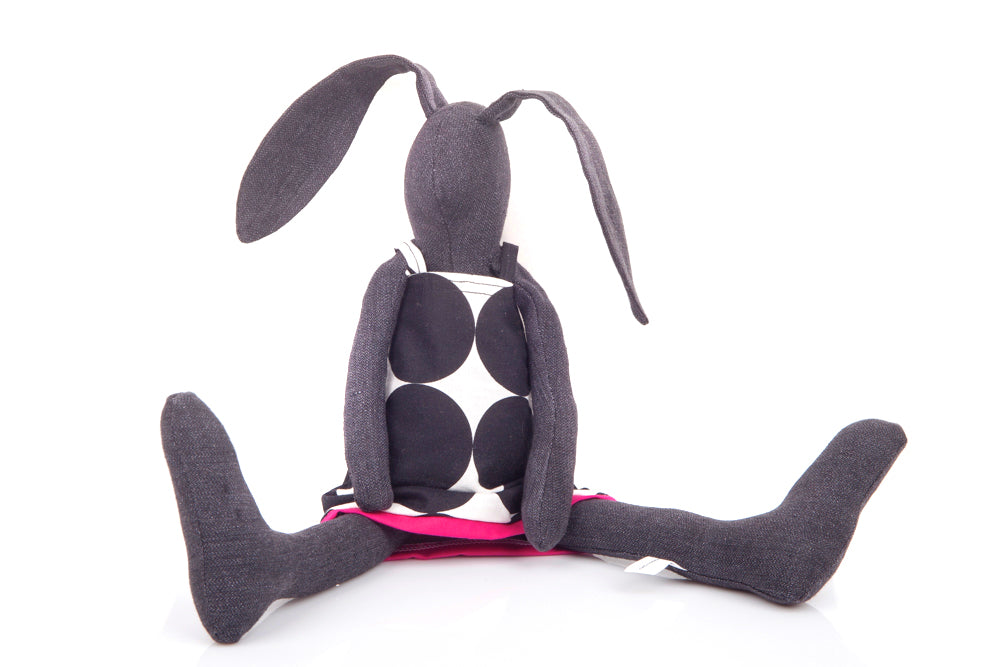 black stuffed rabbit