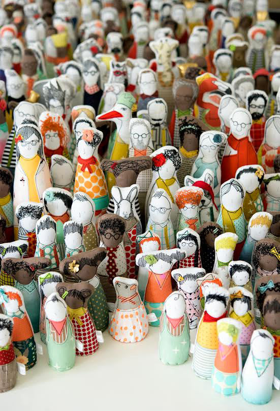 fabric sculpture dolls