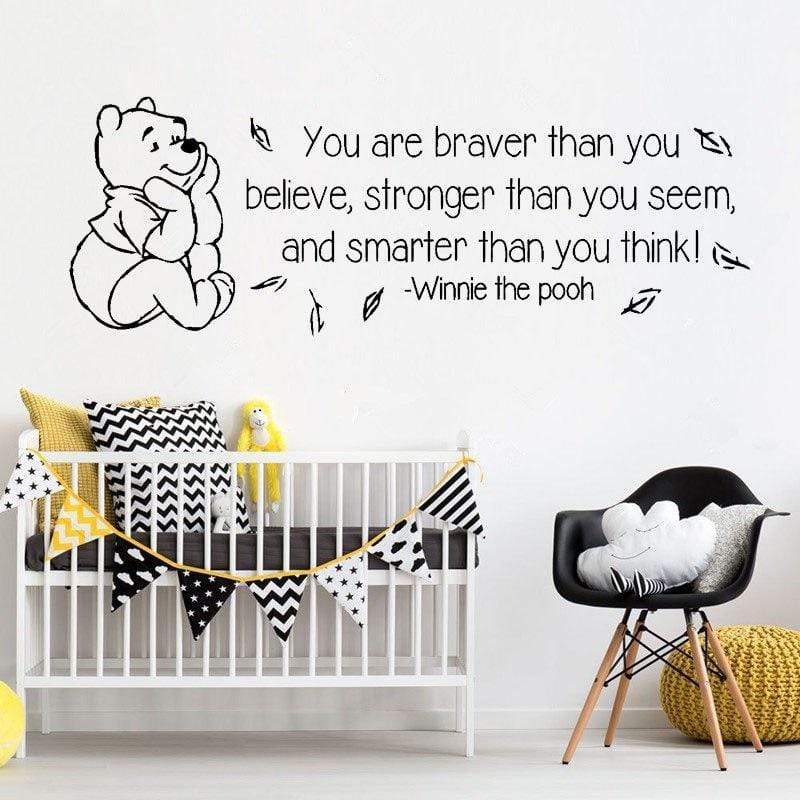 You Are Braver Than You Believe Winnie The Pooh Quote Wall Sticker The Wall Art Guys