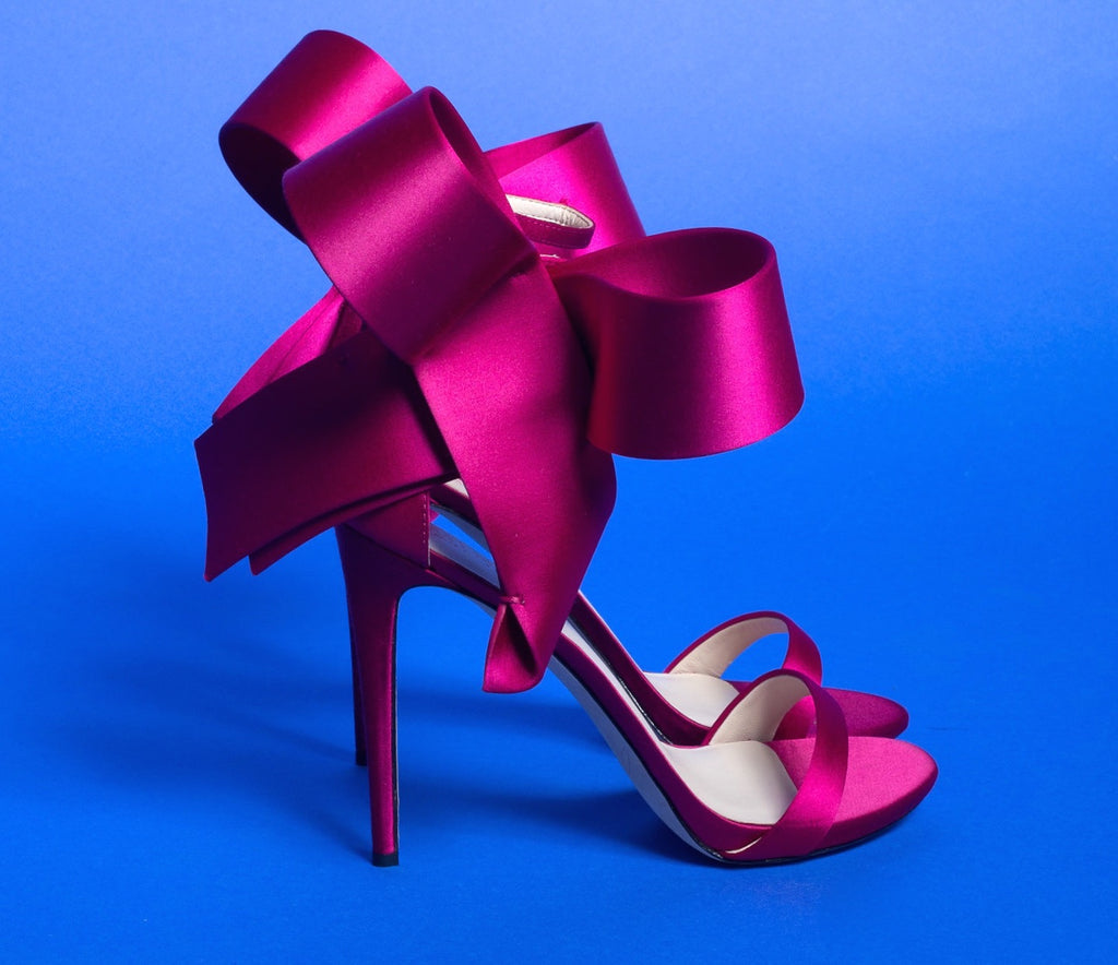 fuchsia open toe heels