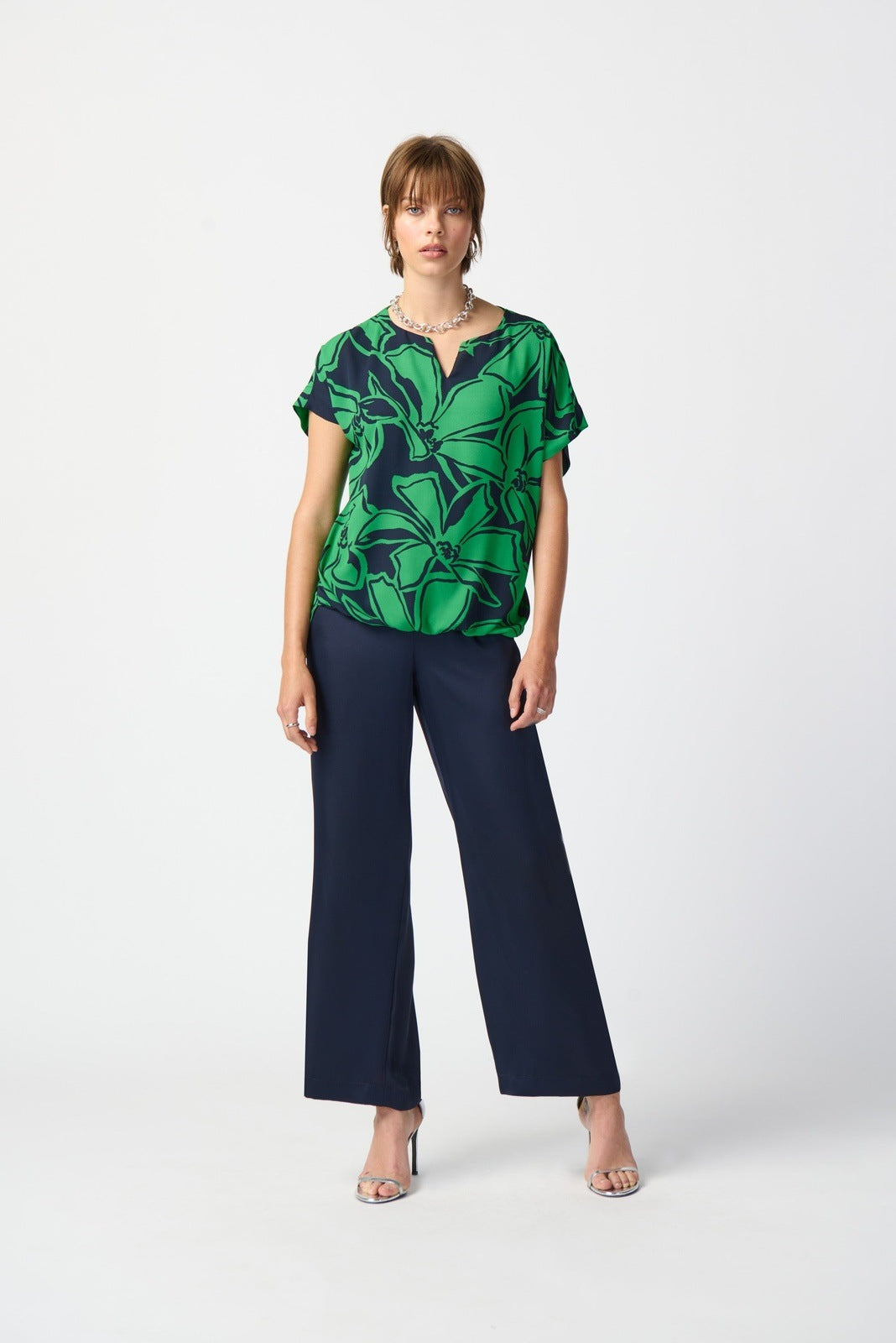 Joseph Ribkoff - Women - Floral Print Georgette Boxy Top