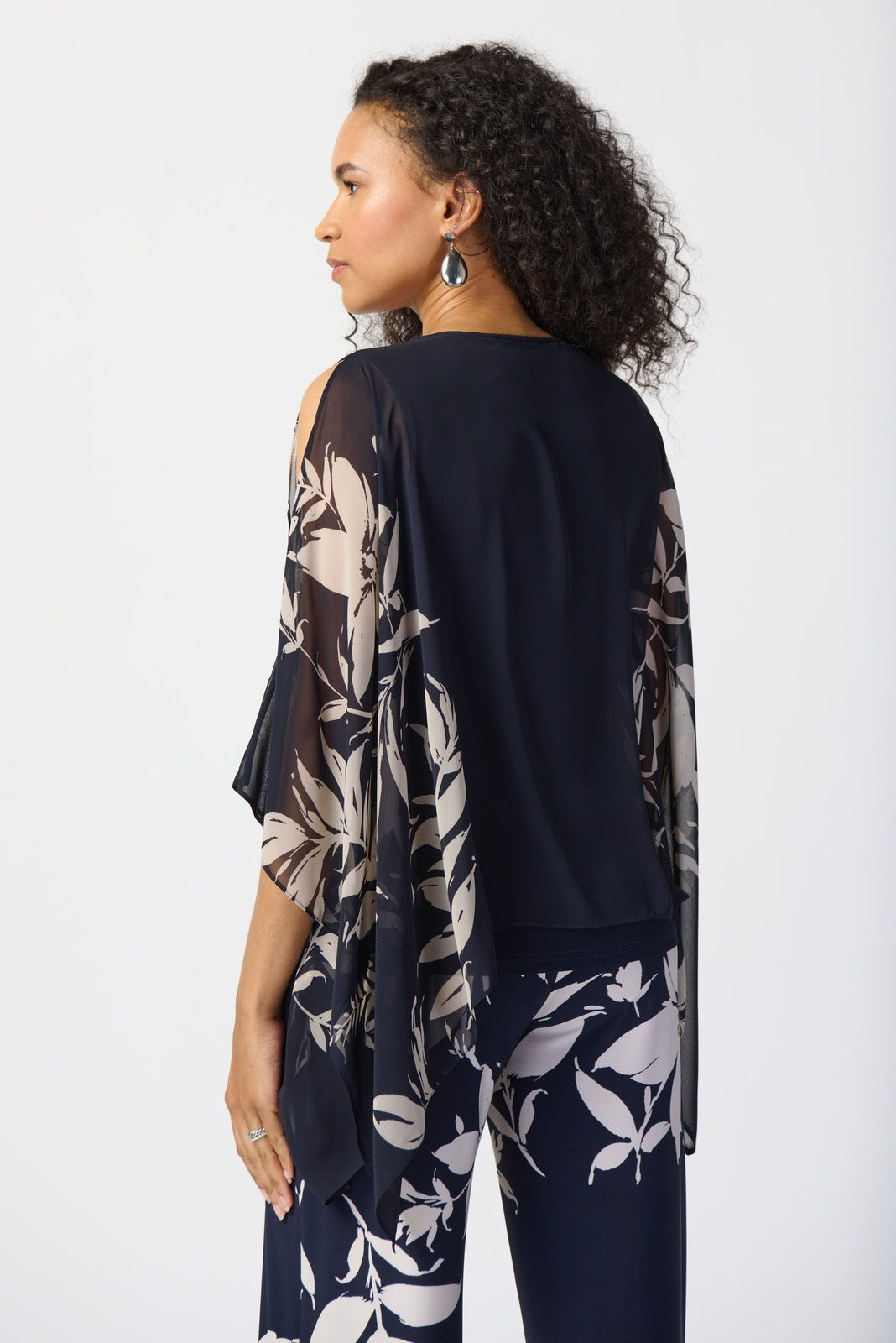 Joseph Ribkoff - Women - Floral Print Chiffon Poncho