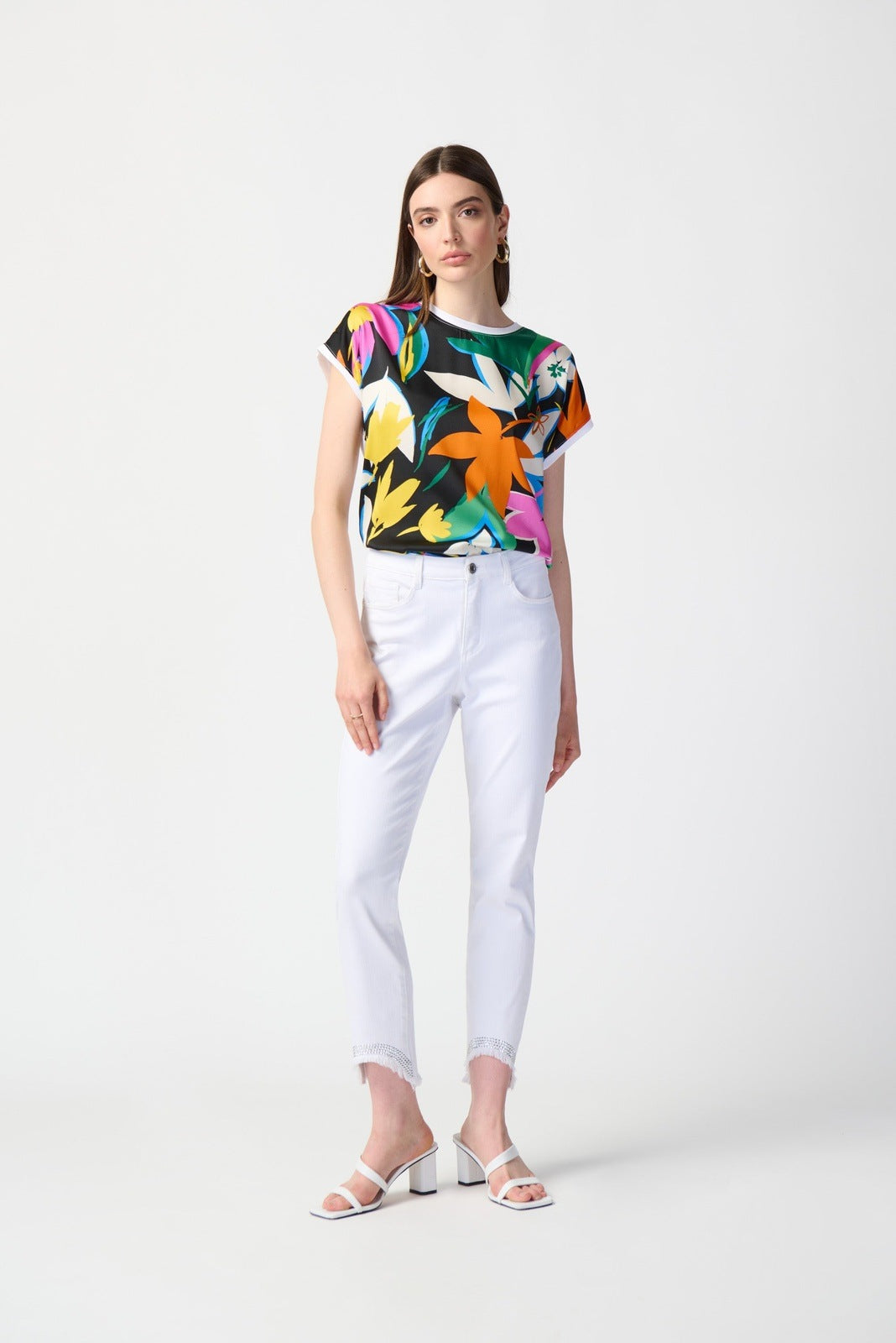 Joseph Ribkoff - Women - Floral Print Satin And Silky Knit Top