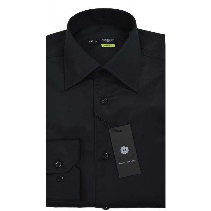 HORST Black Slim Fit Dress Shirt