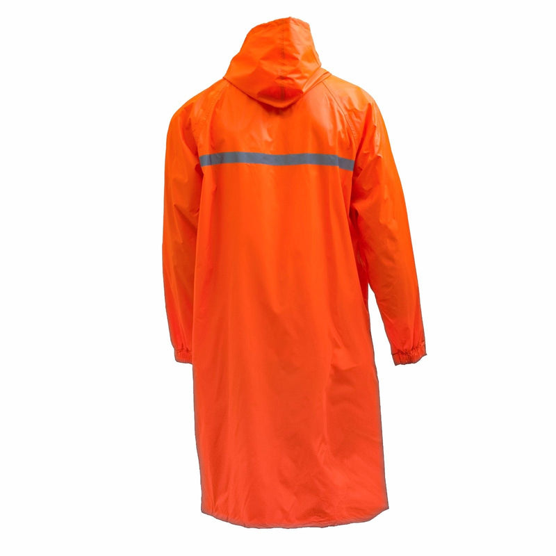 Men's Waterproof Long Raincoat PVC Trench Coat - Orange